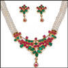 Two Layer Emeralds and Rubies Pearl Set (BJ-4) - Click here to View more details about this Product